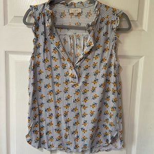 Loft floral and pinstripe tank top